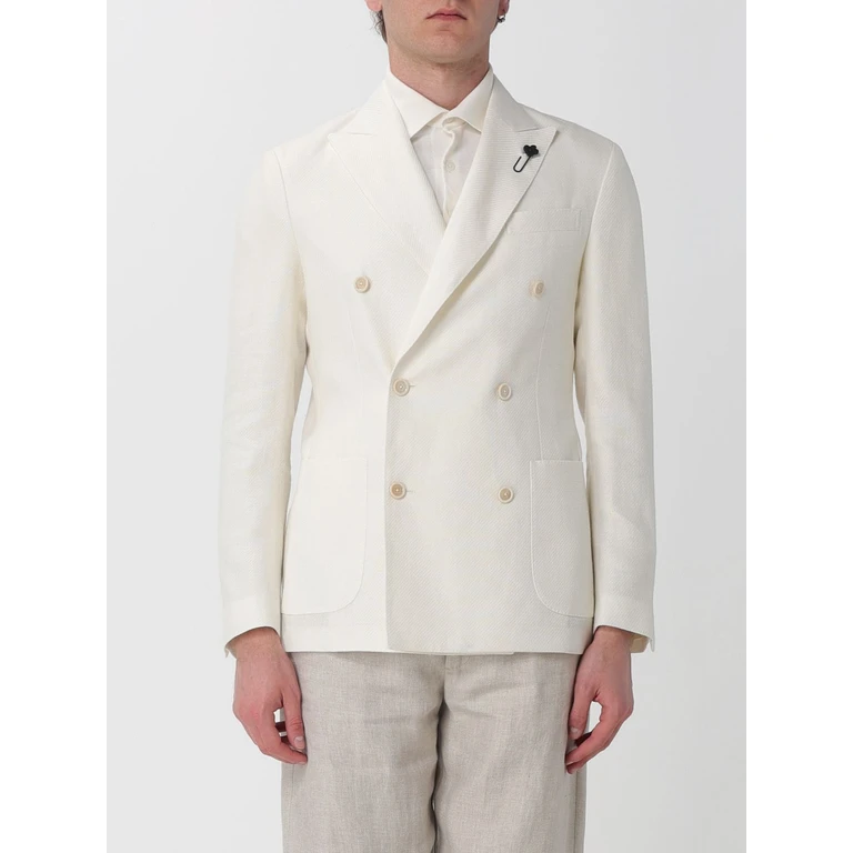 Double-Breasted Jacket in Virgin Wool and Linen (CN6203EPAIF66507140)