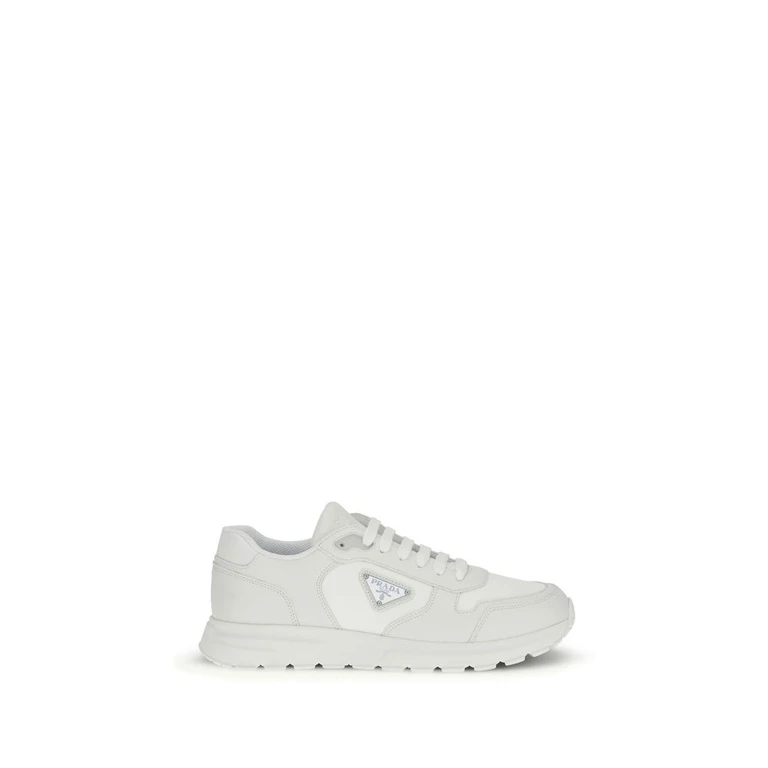 Prada White Recycled Polyamide Athletic Sneakers - Men