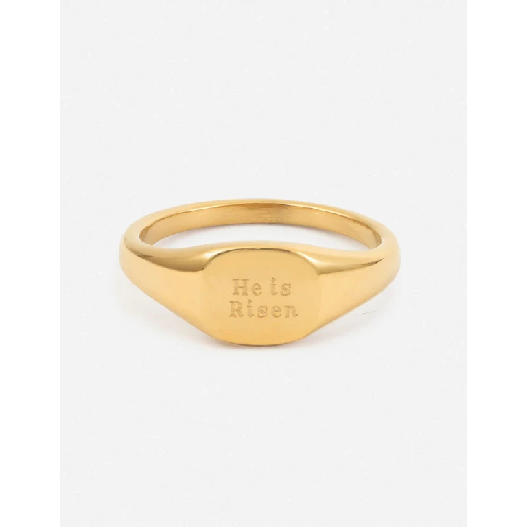 He Is Risen Signet Ring
