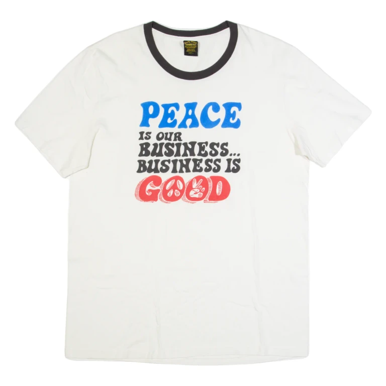 LUCKY BRAND Peace Is Our Business Mens T-Shirt White L