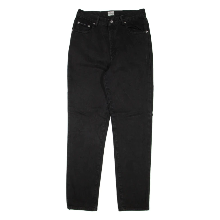 CALVIN KLEIN JEANS Womens Jeans Black Regular Mom W28 L30