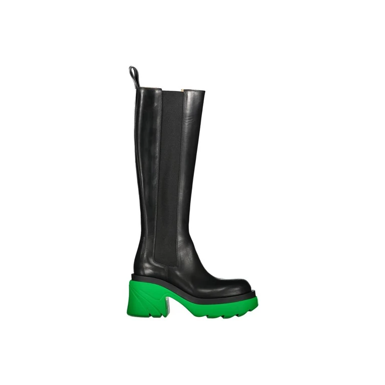 Bottega Veneta Black Leather High Heel Boots - Women