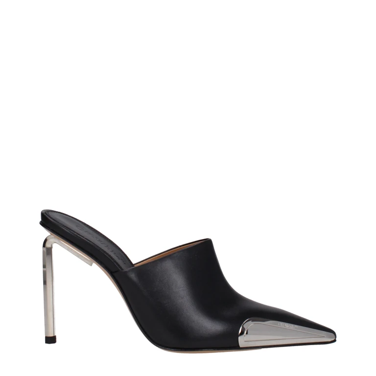 Off-White Black Leather High Heel Pumps - Women