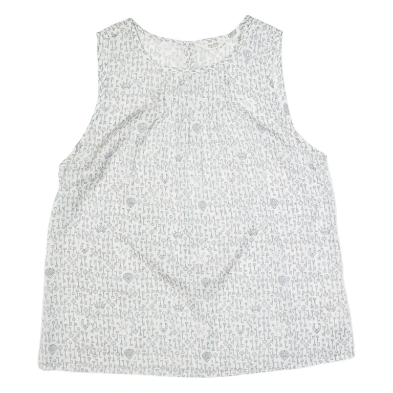 JACK WILLS Womens Printed Vest Cream Sleeveless Crazy Pattern UK 8