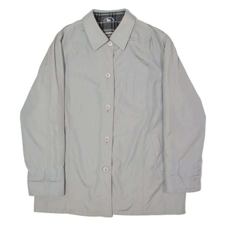 Womens Trench Jacket Grey 90s UK 16