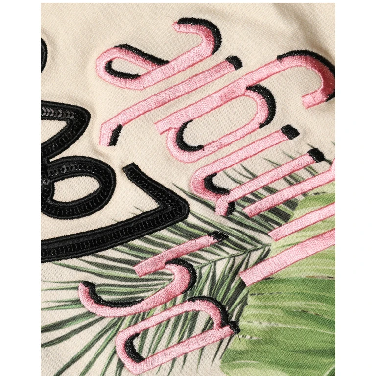 Dolce & Gabbana Beige Jungle Print Cotton Round Neck T-Shirt - Women