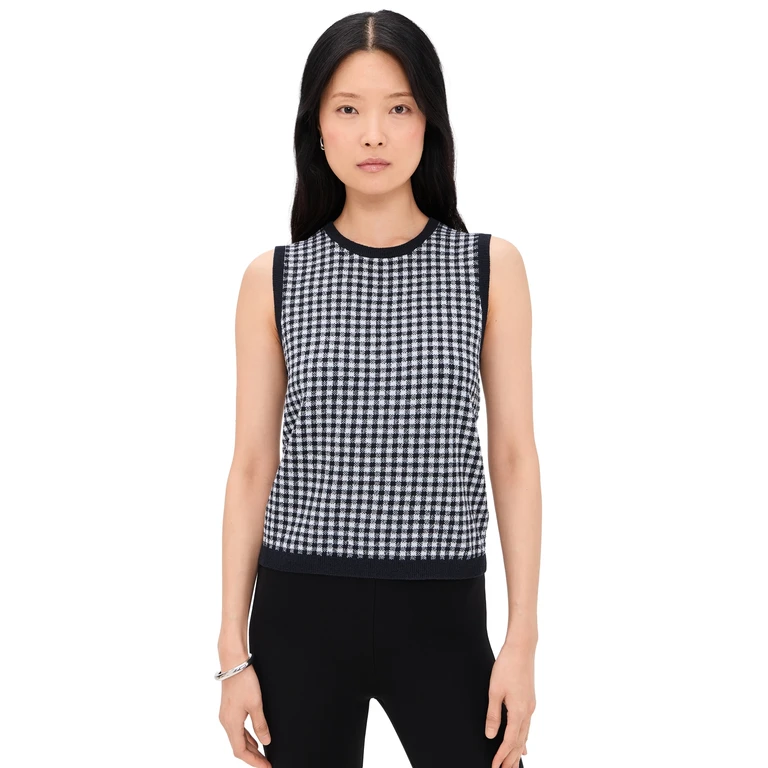 Vince Gingham Tank Black/Off White M