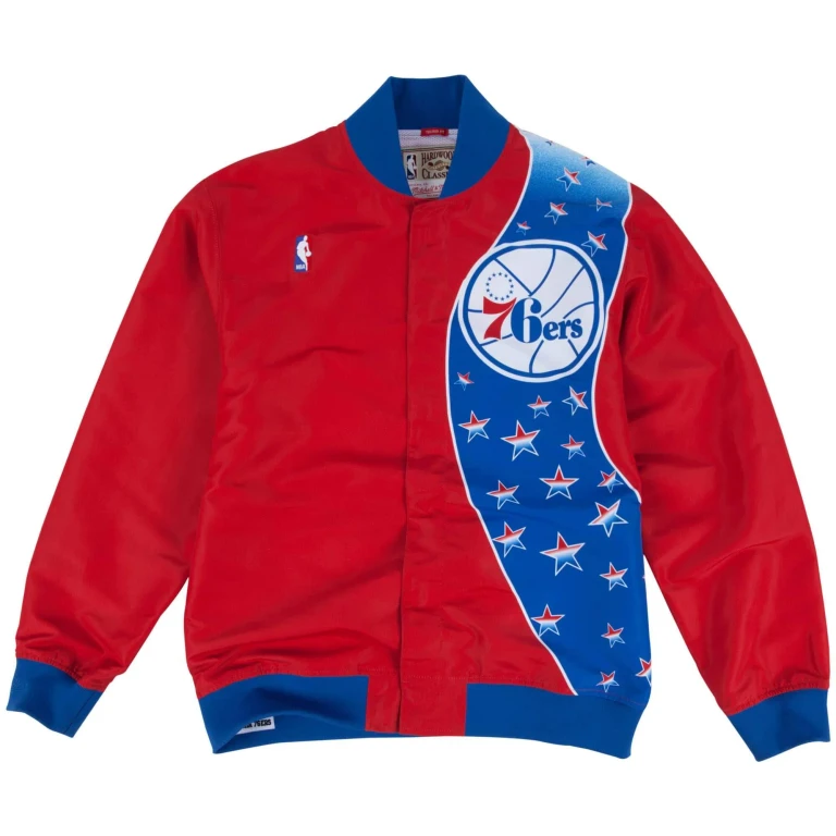 Men's NBA 1993-94 Authentic Warm Up Jacket Philadelphia 76Ers Jackets