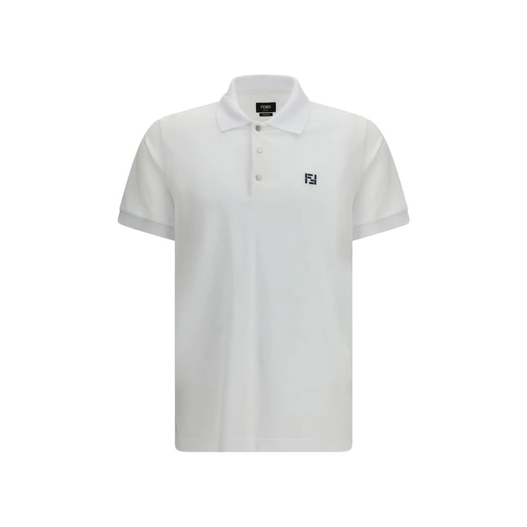 Fendi White Cotton Polo Shirt - Men