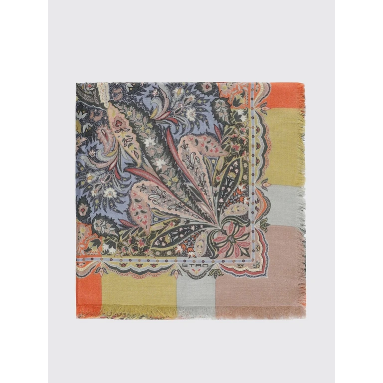 Paisley Print Square Scarf in Silk, Cashmere and Wool (WAYA0001AKE54S9880)