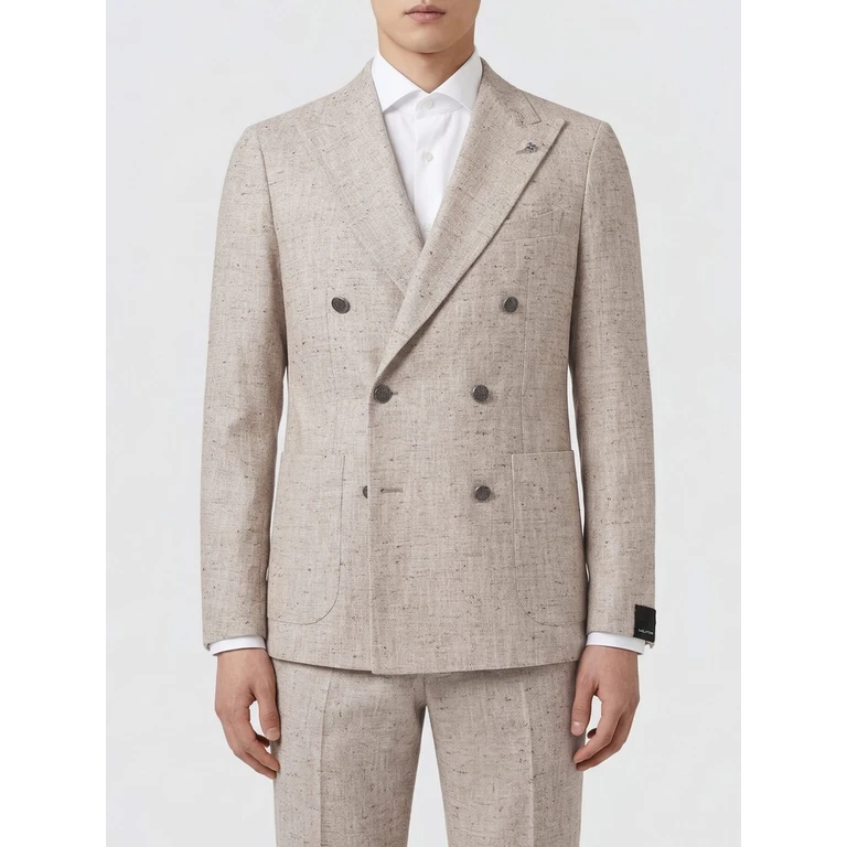Blazer croisé Tagliatore marron et nude