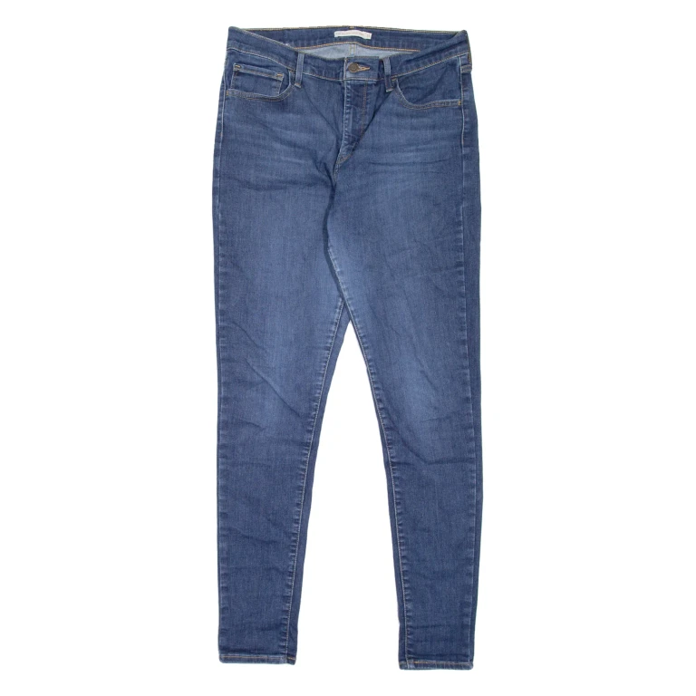 LEVI'S 720 High Rise BIG E Womens Jeans Blue Slim Skinny Stone Wash W31 L32