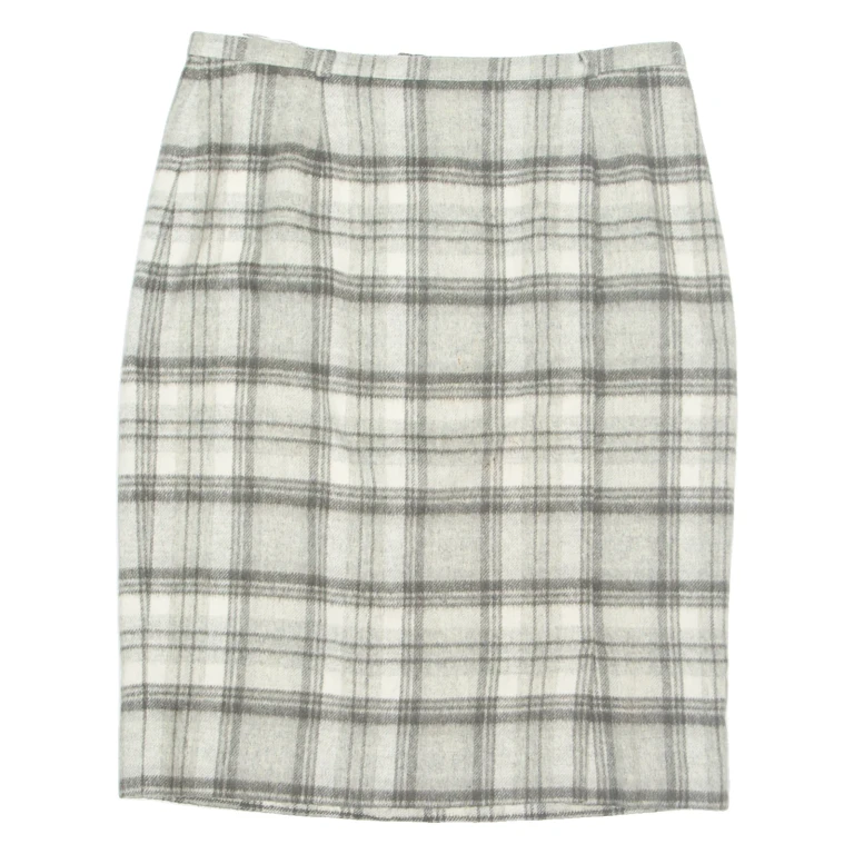 BIAGGINI Womens Straight Skirt Grey Knee Length Wool Check L