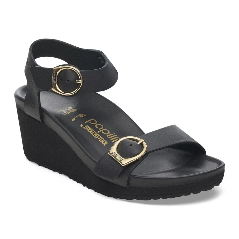 Soley Ring-Buckle Natural Leather Black
