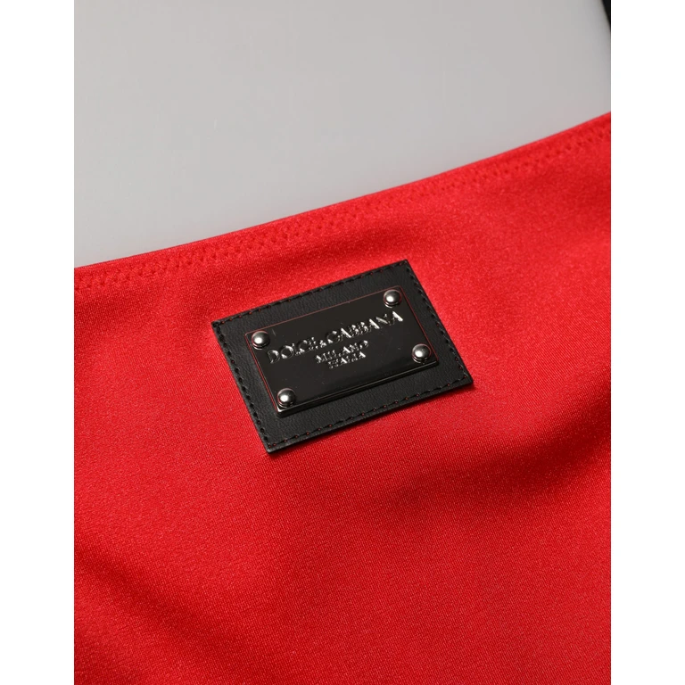 Dolce & Gabbana Red Nylon Blend Cady Sleeveless Mini Dress Elastane - Women