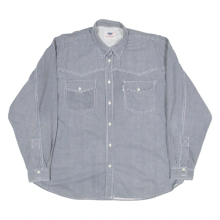 RUCKY THE MEGA BRAND Mens Shirt Black Check Long Sleeve L