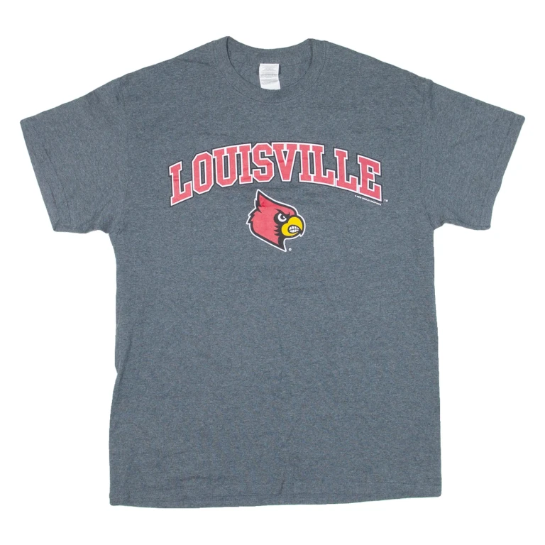 GILDAN Louisville Mens T-Shirt Grey USA M