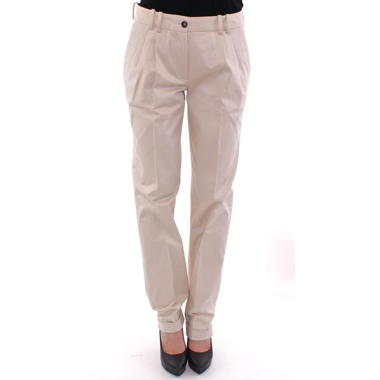 Dolce & Gabbana Beige Cotton Chinos Pants - Women