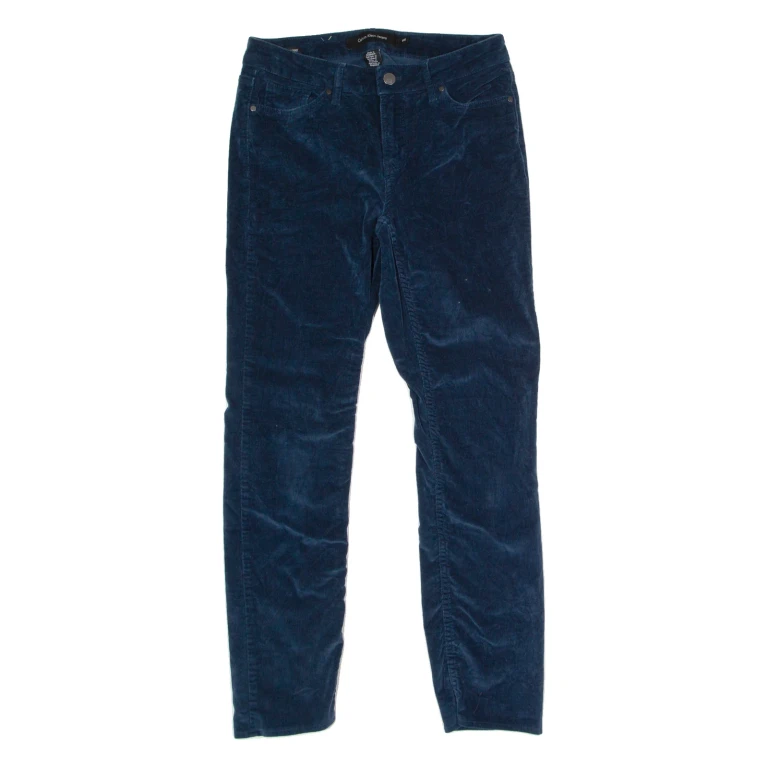 CALVIN KLEIN JEANS Womens Corduroy Trousers Blue Slim Skinny W32 L28