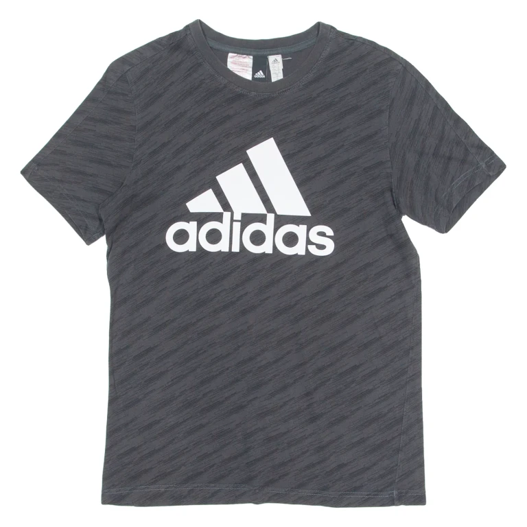 ADIDAS Boys T-Shirt Grey Crew Neck L