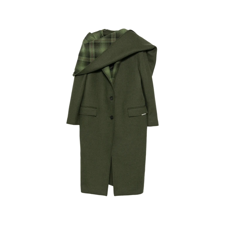 Fringed-scarf Coat