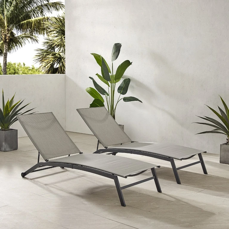 Chaise Longue d'Extérieur Crosley Weaver Grise