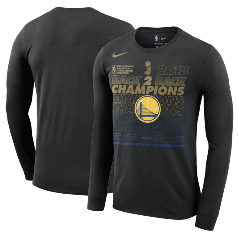 Men's NBA Gsw 2018 NBA Finals Champions Locker Room Long Sleeve T-Shirt T-Shirts