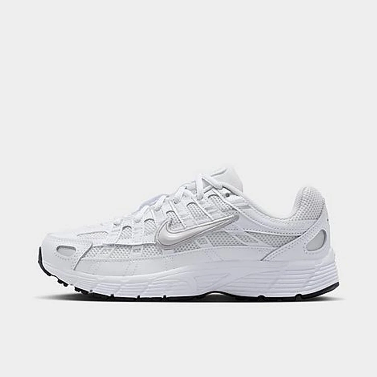Big Kids P-6000 Casual Shoes in Platinum Tint/White/Metallic Silver Size: 3.5