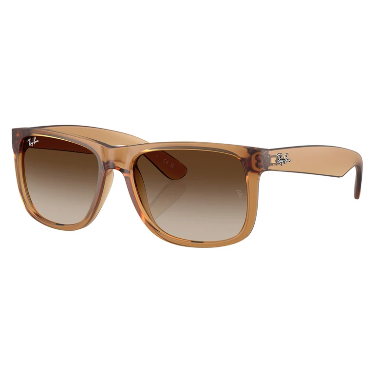 Ray Ban JUSTIN Brown Gradient Square Mens Sunglasses RB4165F 681413 55