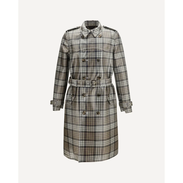 BURBERRY Double-breasted Foxfield madras Trench Male 50