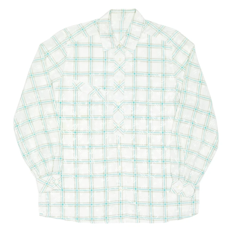 Womens Shirt White Check Long Sleeve L