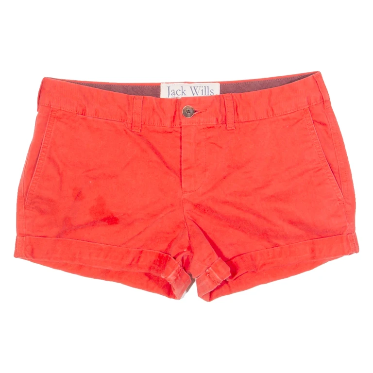 JACK WILLS Womens Denim Shorts Red UK 10 W32