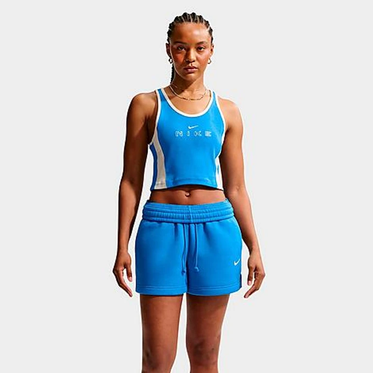 Nike Women's Sportswear Tight Graphic Tank Top in Light Photo Blue/Chalk Size: XS