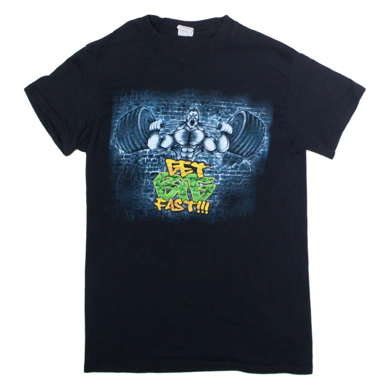 GILDAN Scitec Nutrition Get Big Fast Mens T-Shirt Black Crew Neck S