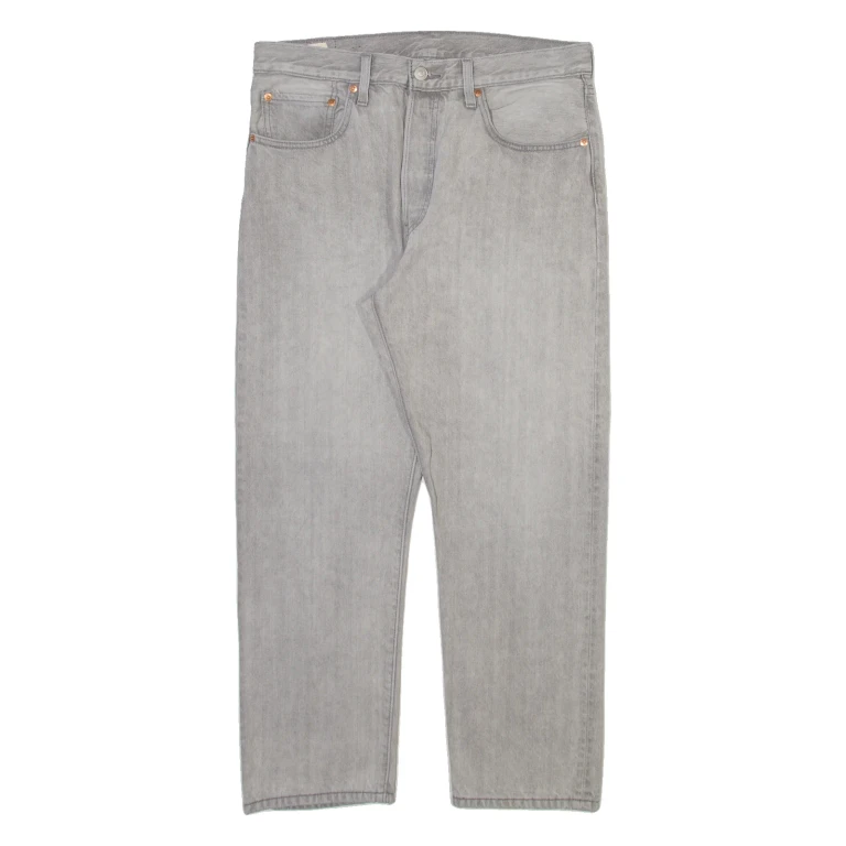 LEVI'S 501 BIG E Jeans Womens Grey Regular Straight Stone Wash W30 L26
