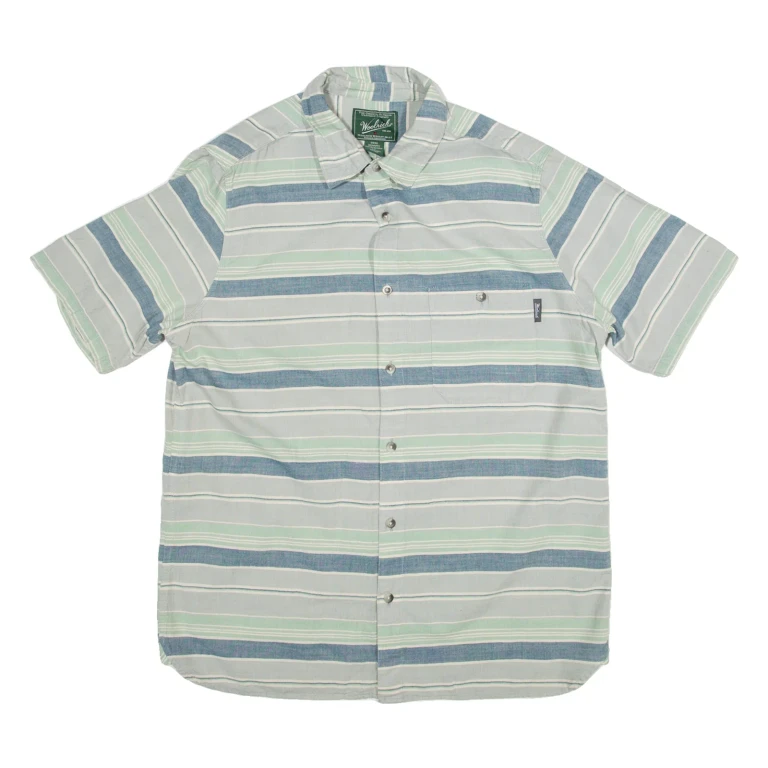 WOOLRICH Mens Shirt Blue Striped L