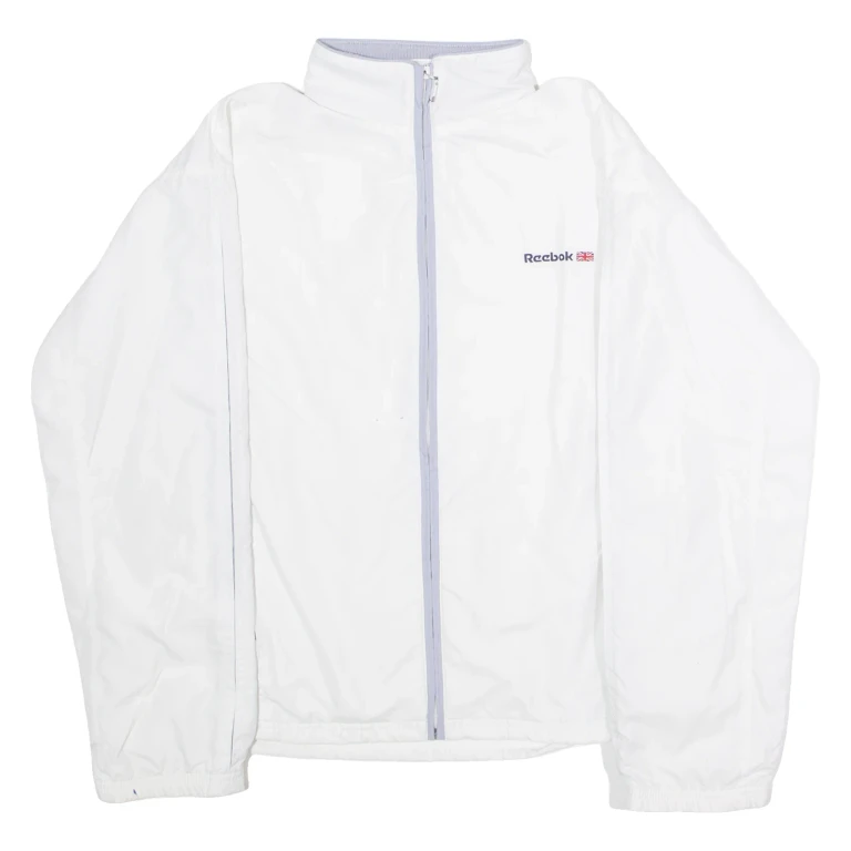 REEBOK Womens Windbreaker Jacket White UK 14
