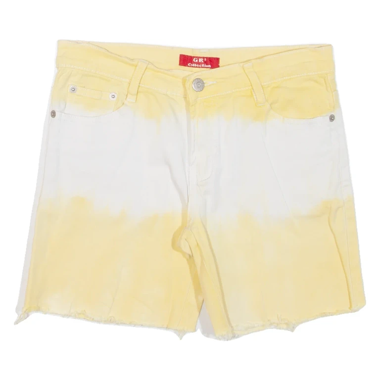 GR COLLECTION Womens Jorts Shorts Yellow UK 10 W26