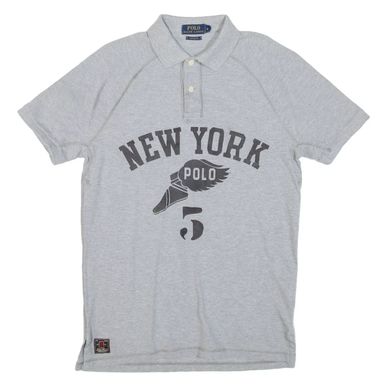 POLO RALPH LAUREN Custom Fit Mens Polo Shirt Grey S