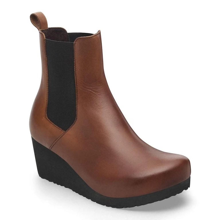 Unisex Ebba Slip On Natural Leather Black/Cognac