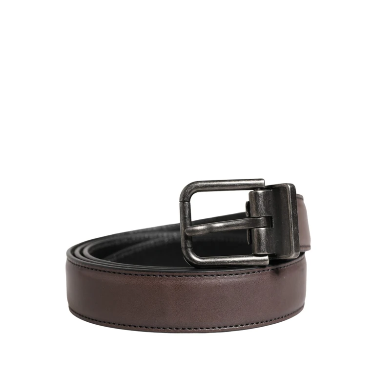Dolce & Gabbana Men Brown Classic Leather Metal Buckle Belt Calf - Men