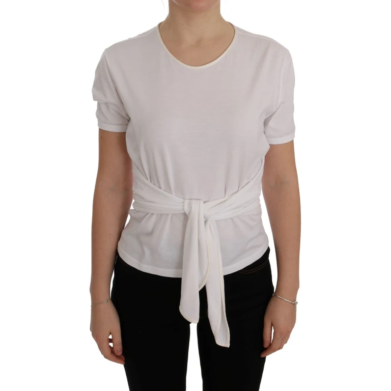 Dolce & Gabbana White Cotton Silk T-Shirt - Women
