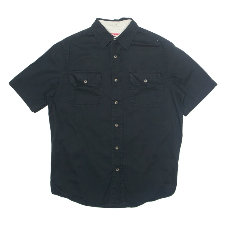 WRANGLER Mens Plain Shirt Black S