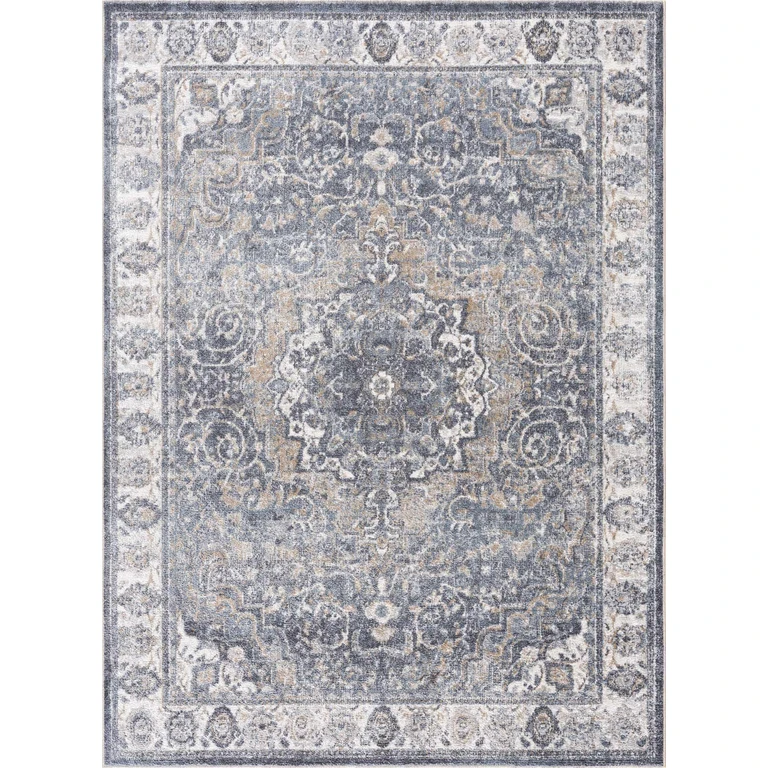 Aurum Blue Washable Area Rug - Clearance
