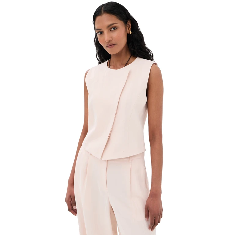 TWP Hidden Placket Vest Creme de Peche M