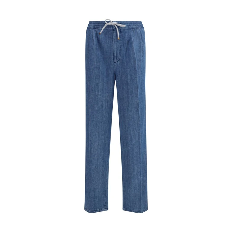 Brunello Cucinelli Blue Cotton Casual Pants - Men