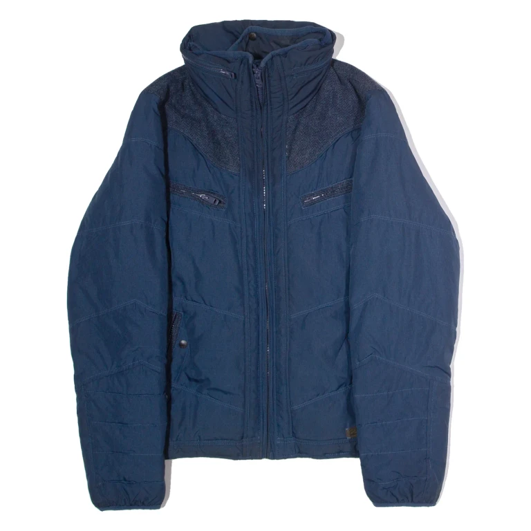 DIESEL Womens Puffer Jacket Blue Hooded M