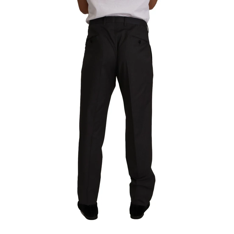 Dolce & Gabbana Gray Wool Formal Tuxedo Trouser Dress Pants Virgin Elastane - Men