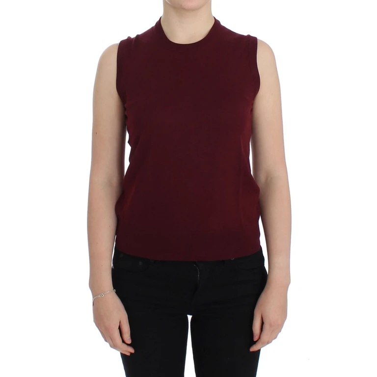 Dolce & Gabbana Red Sleeveless Crewneck Vest Pullover Wool Clothing - Women