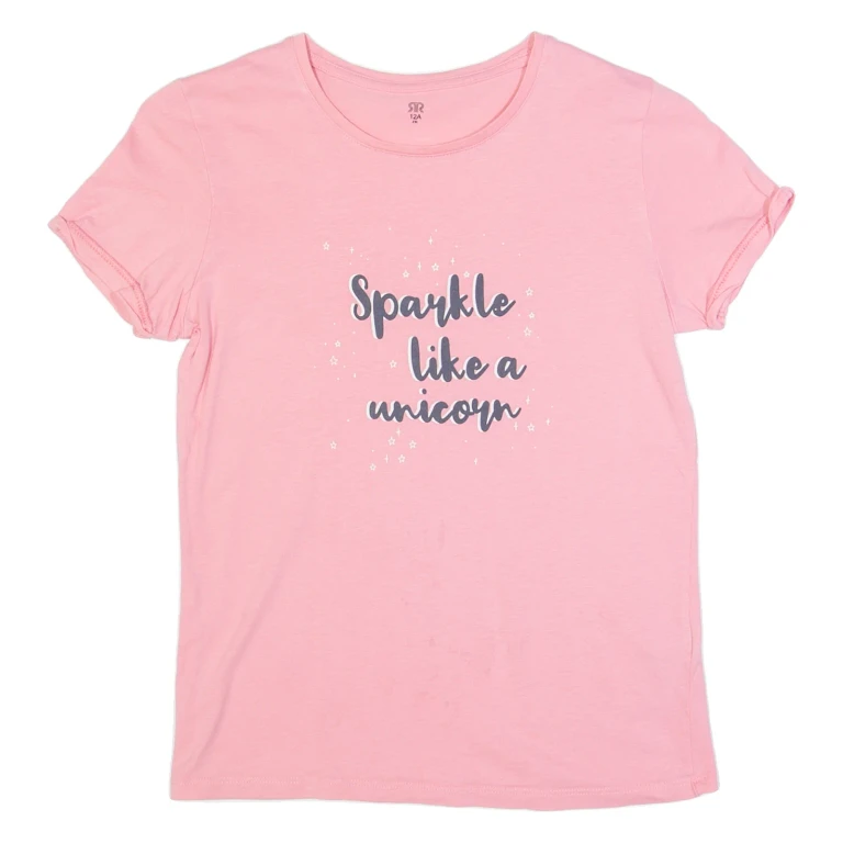 RR Unicorn Girls T-Shirt Pink 12Y